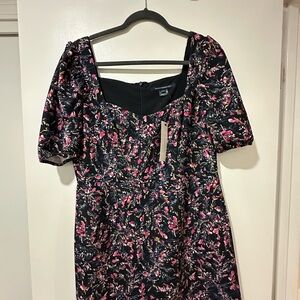 Floral Black and Pink Women's Dress
